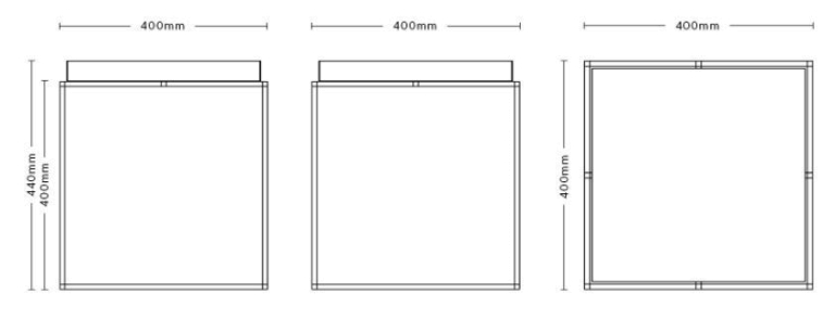 Hay Tray salontafel medium 40x40 zwart