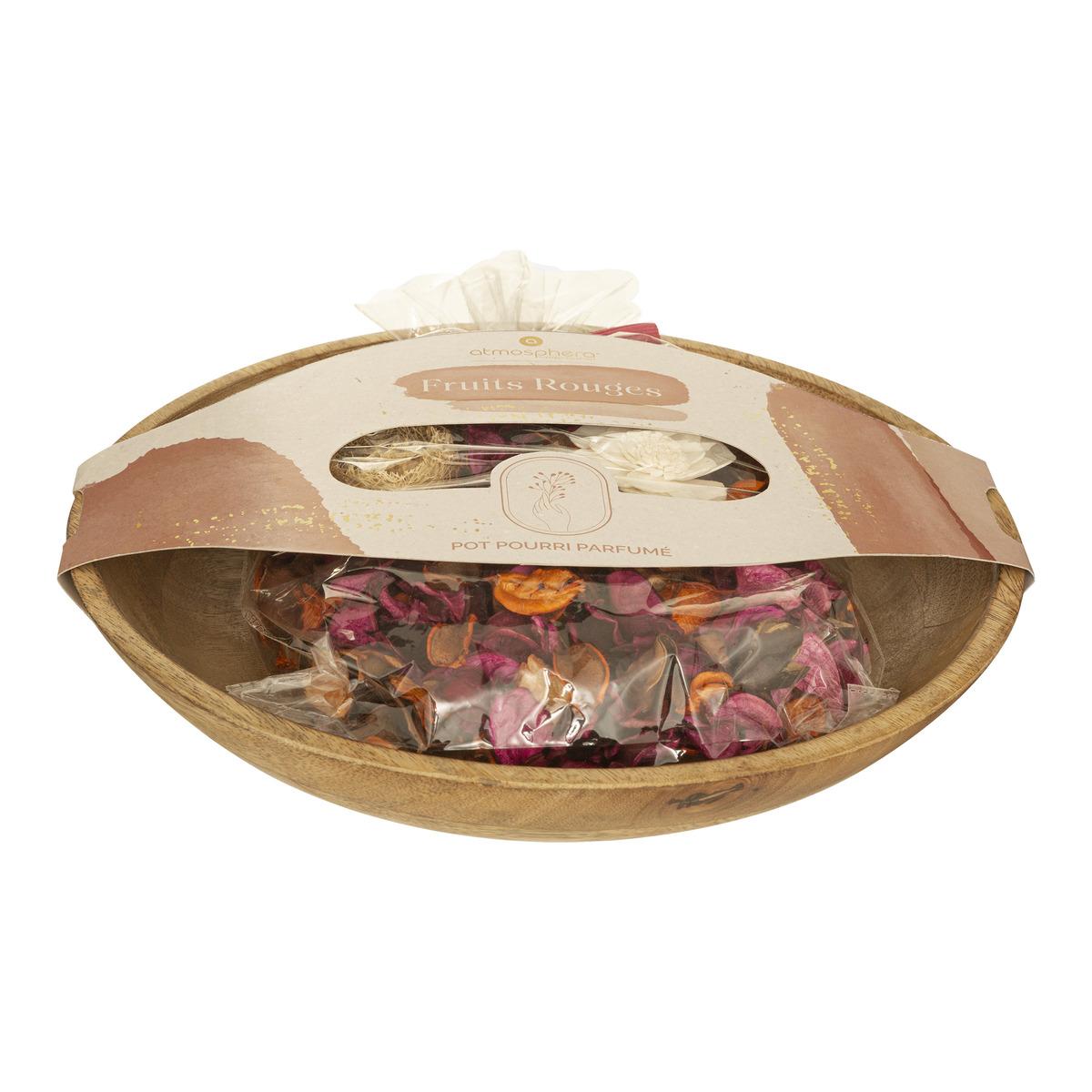 POT POURRI PAOLA AVEC PLATEAU BOIS FRUITS ROUGES 140G