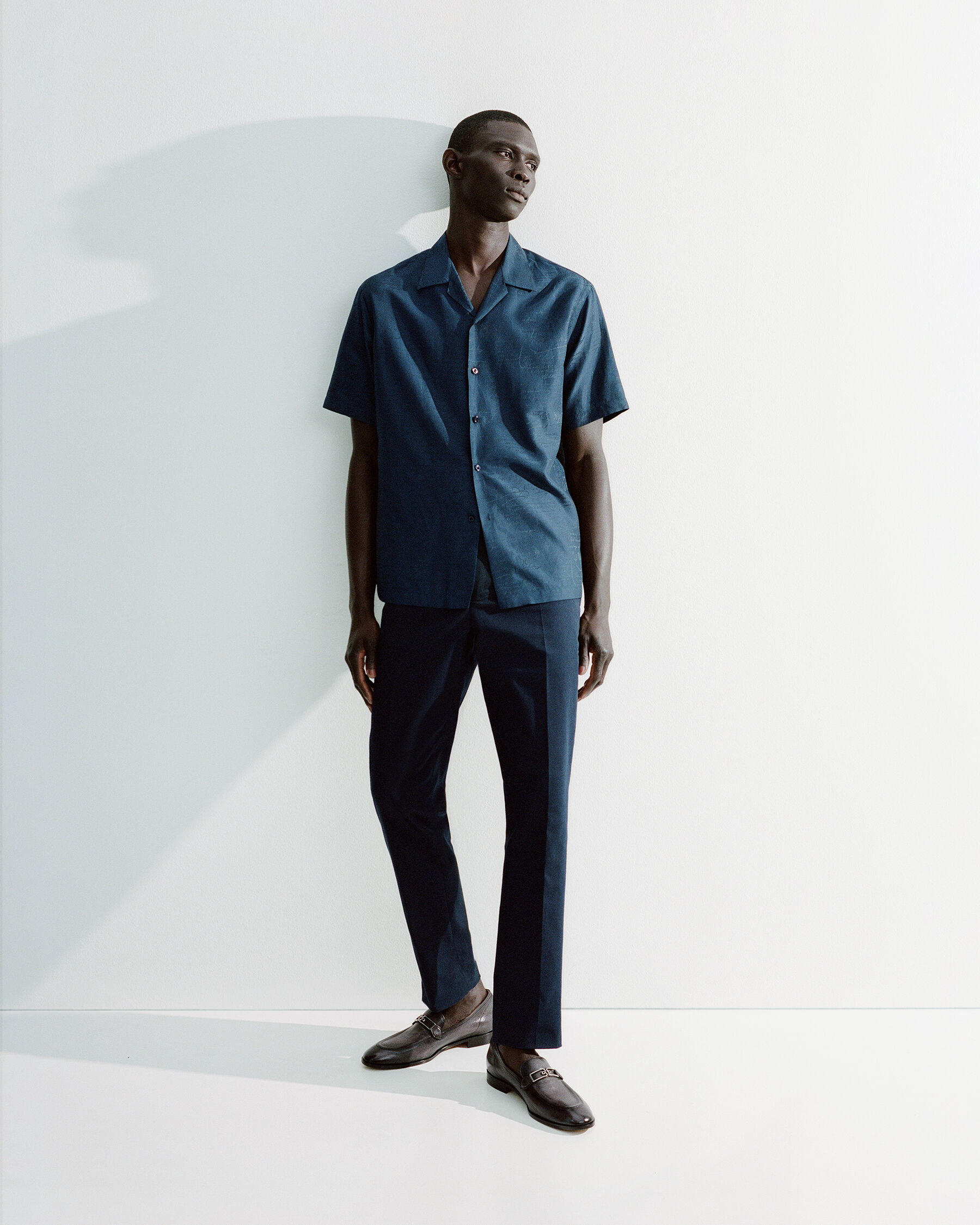 Chemise À Manches Courtes En Coton Et Soie Avec Imprime