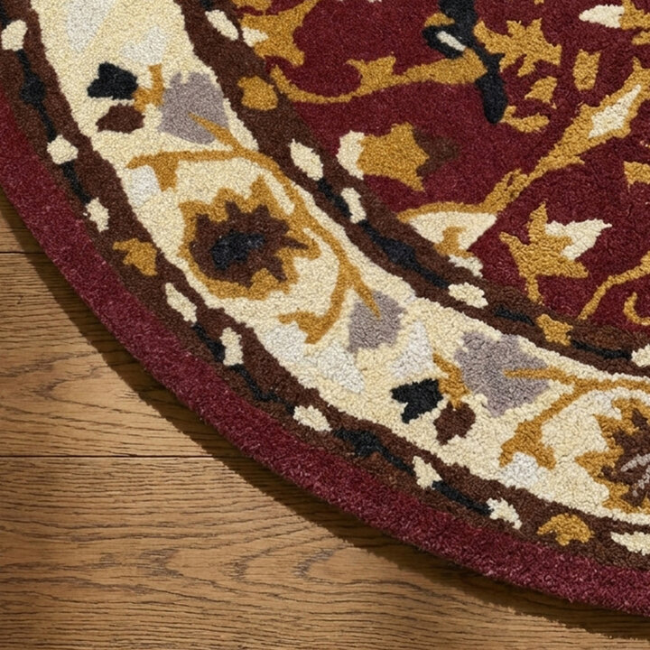 Rond vintage vloerkleed - Valentina Rood | Klassiek medaillon