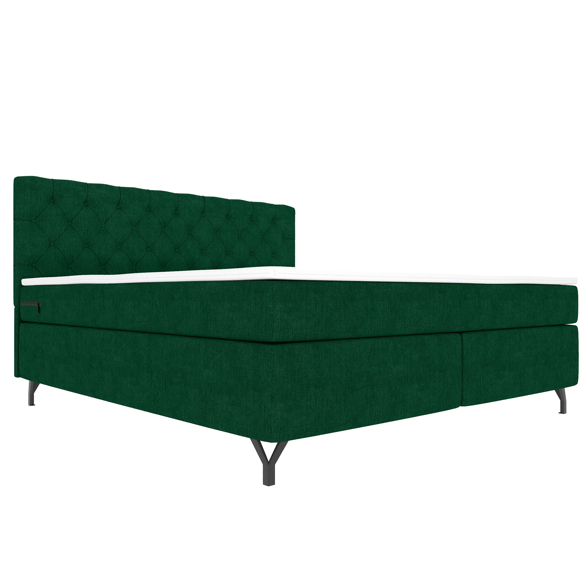 Boxspringbett - dunkelgün - inklusive Topper - 180x200 cm