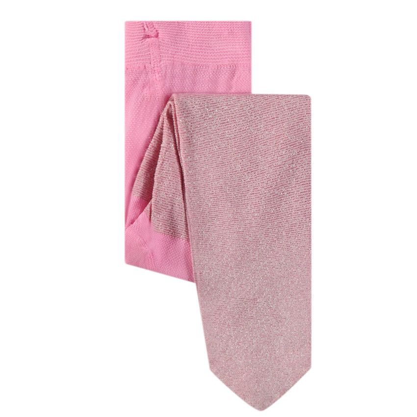 Collants fin bi-matière fantaisie pour bébé fille - Rose