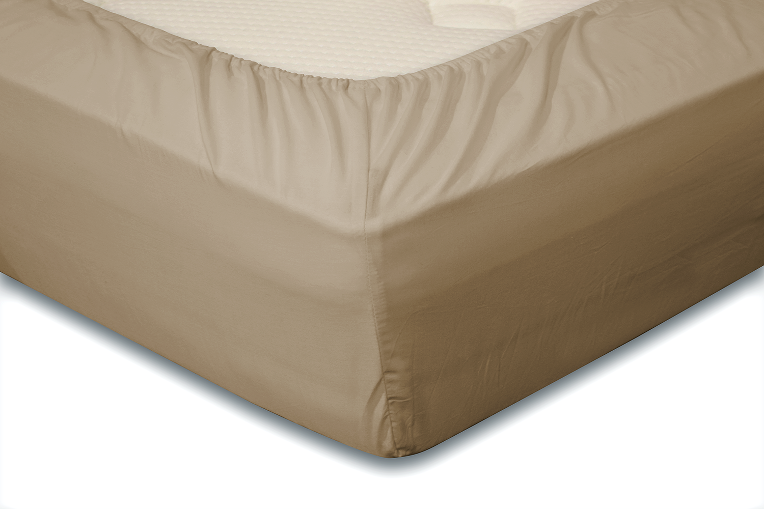 Eleganzzz Hoeslaken Katoen Perkal 35cm Hoekhoogte - zand