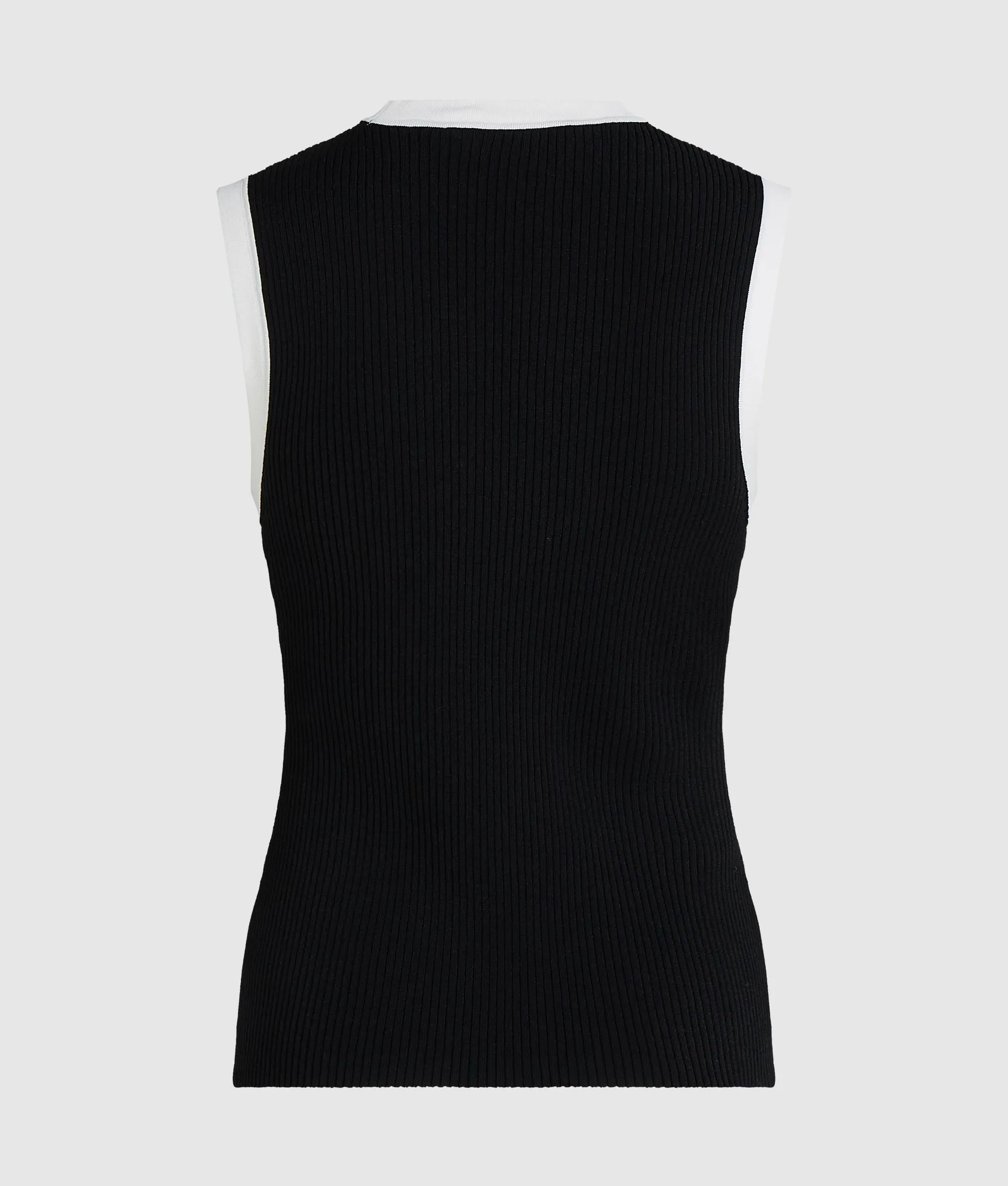 Zwart-wit gebreide tanktop