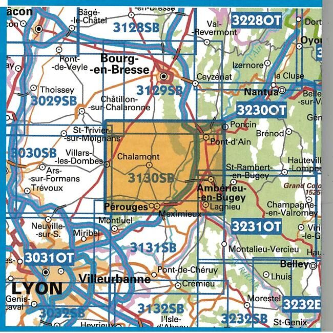 IGN - 3130 SB AMBERIEU EN BUGEY 1 25 000