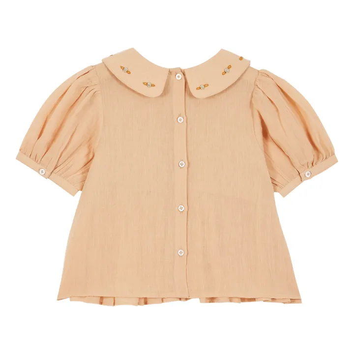 Emile et Ida Blouse Smockée Brodée | Beige