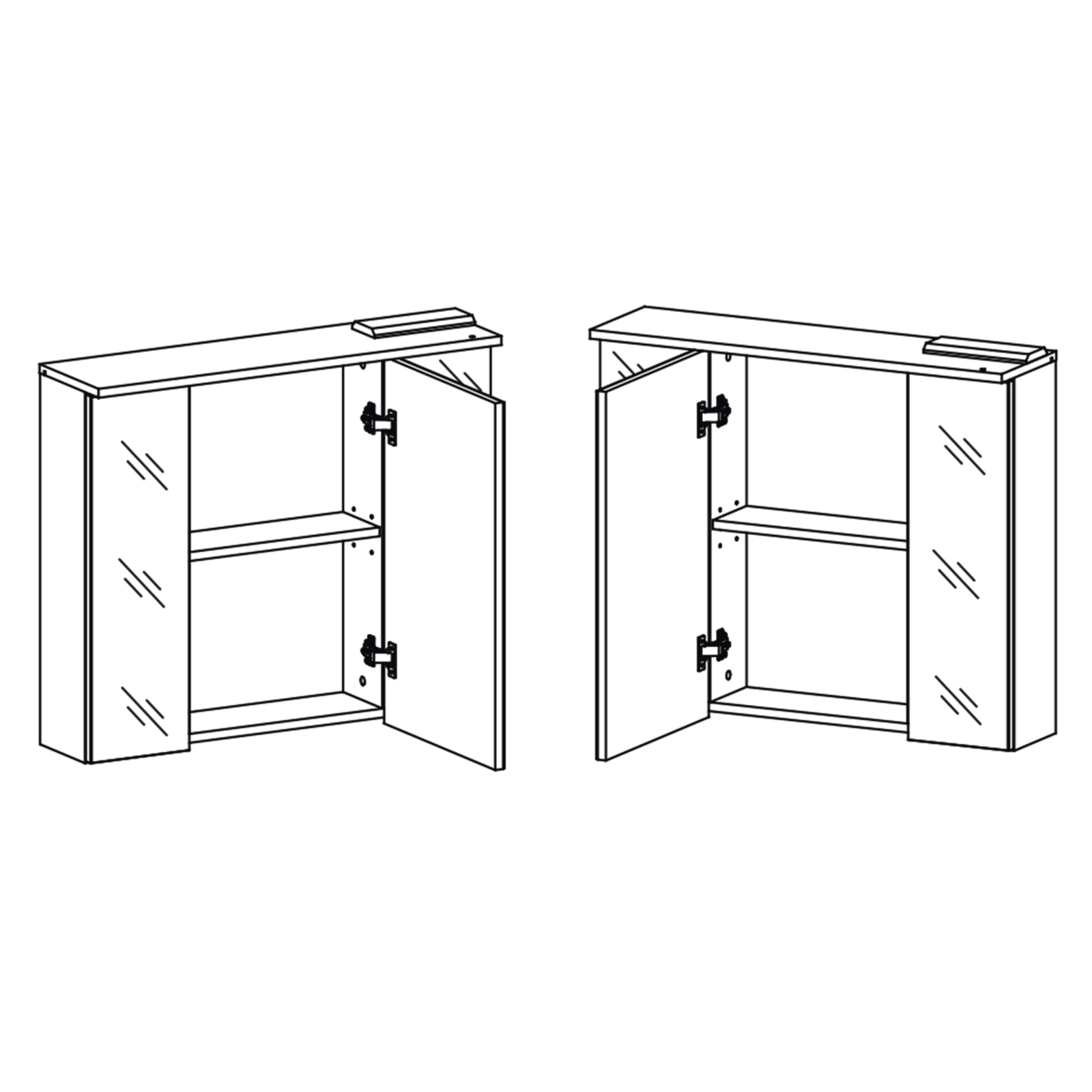 Spiegelschrank - Old Style hell - mit Beleuchtung