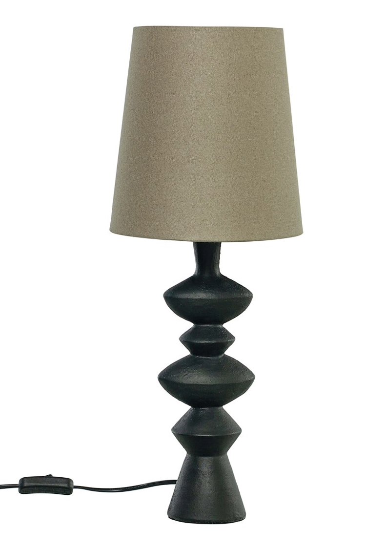 Nina bordlampe H:54 svart/brun E27, inkl. skärm