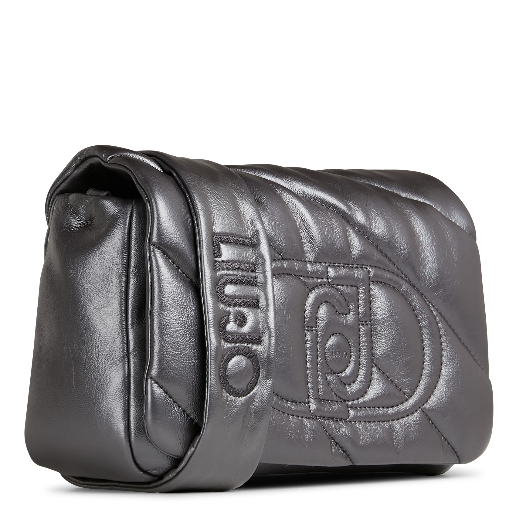 Sac à bandoulière matelassé brillant | Gris