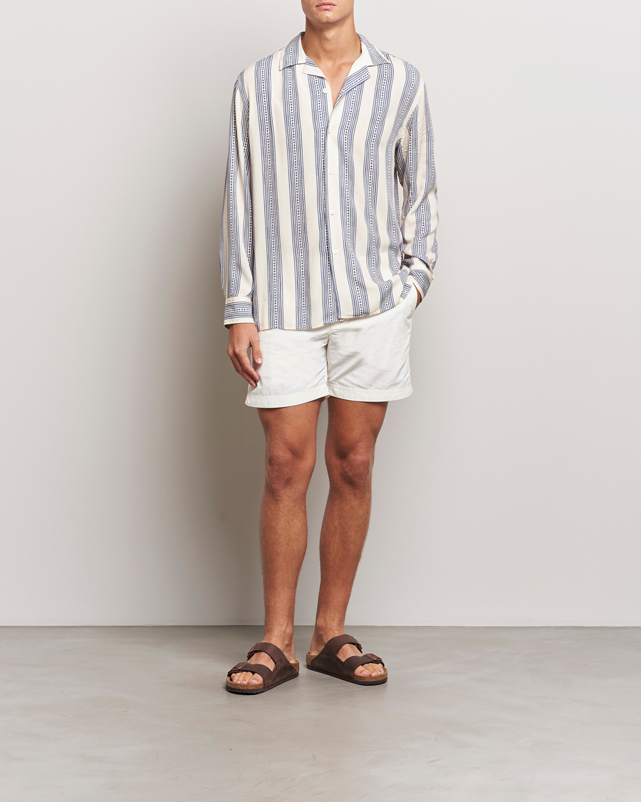 OAS Havana Long Sleeve Viscose Shirt Blue/White