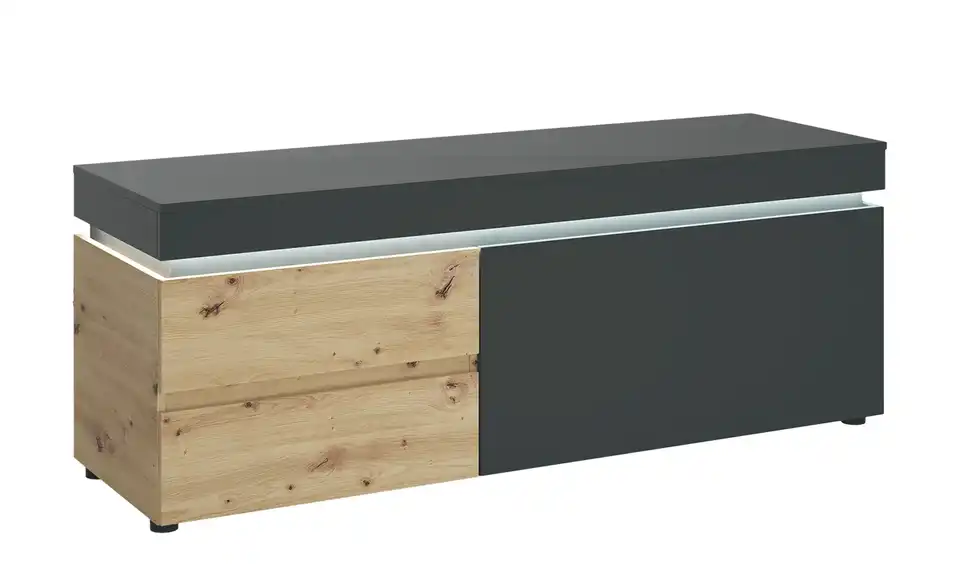 TV-Lowboard Luci Anthrazit, Eiche Artisan (Nachbildung) 151 cm