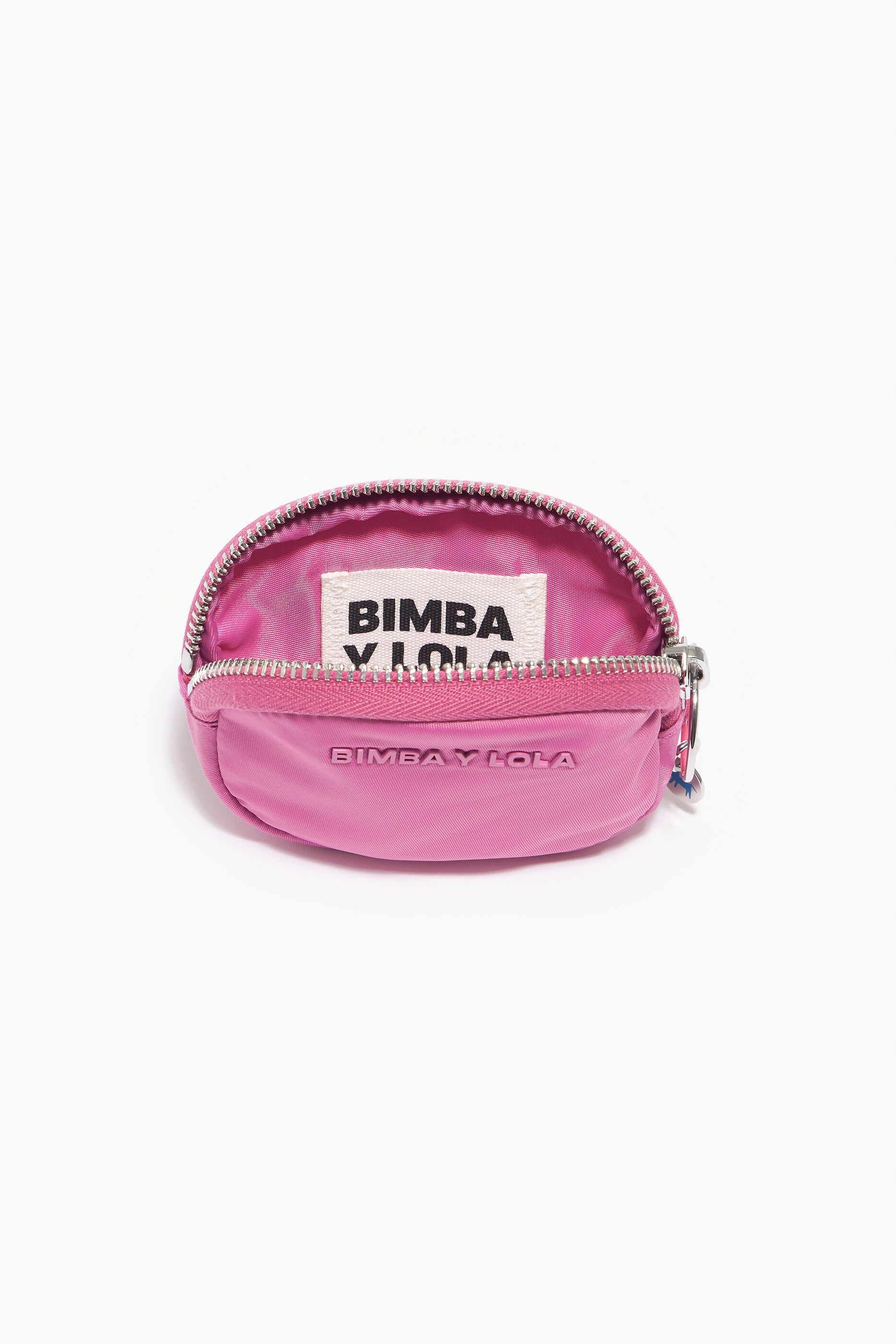 Porta-moedas oval de náilon rosa
