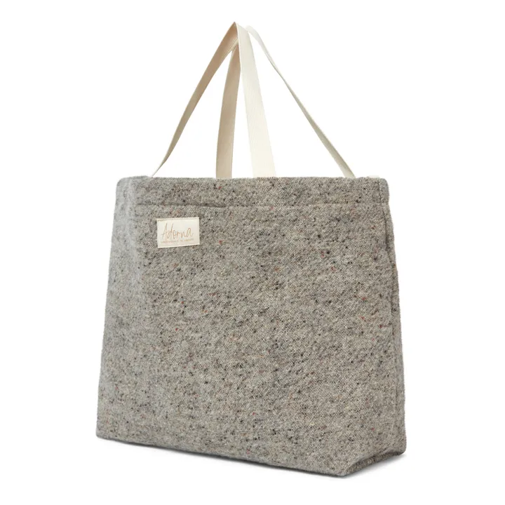 Adorna Cabas en laine et lin | Gris chiné