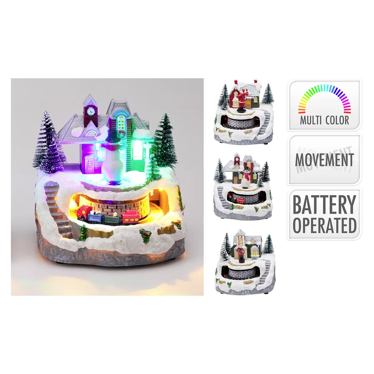 LED Winterdorf LED und mit Bewegung Bunt