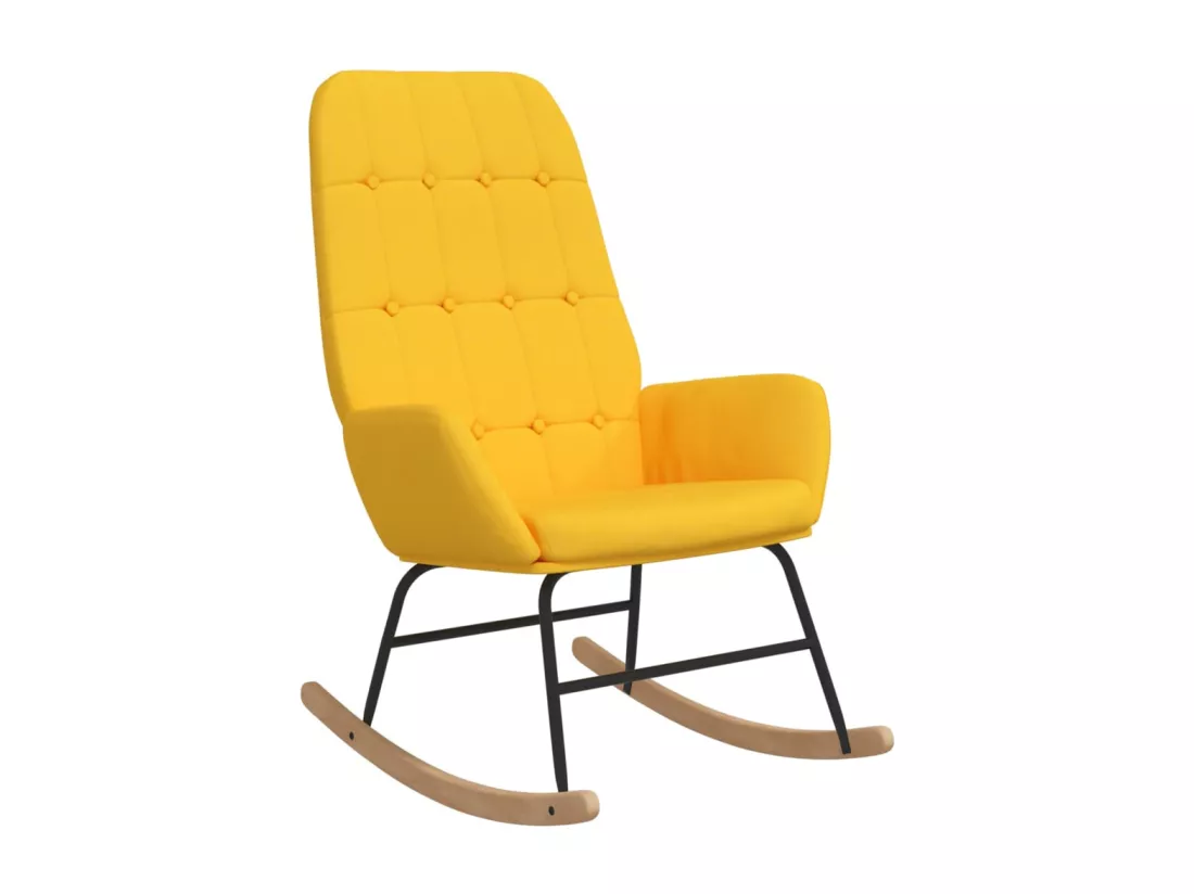 Chaise à bascule Jaune moutarde Tissu