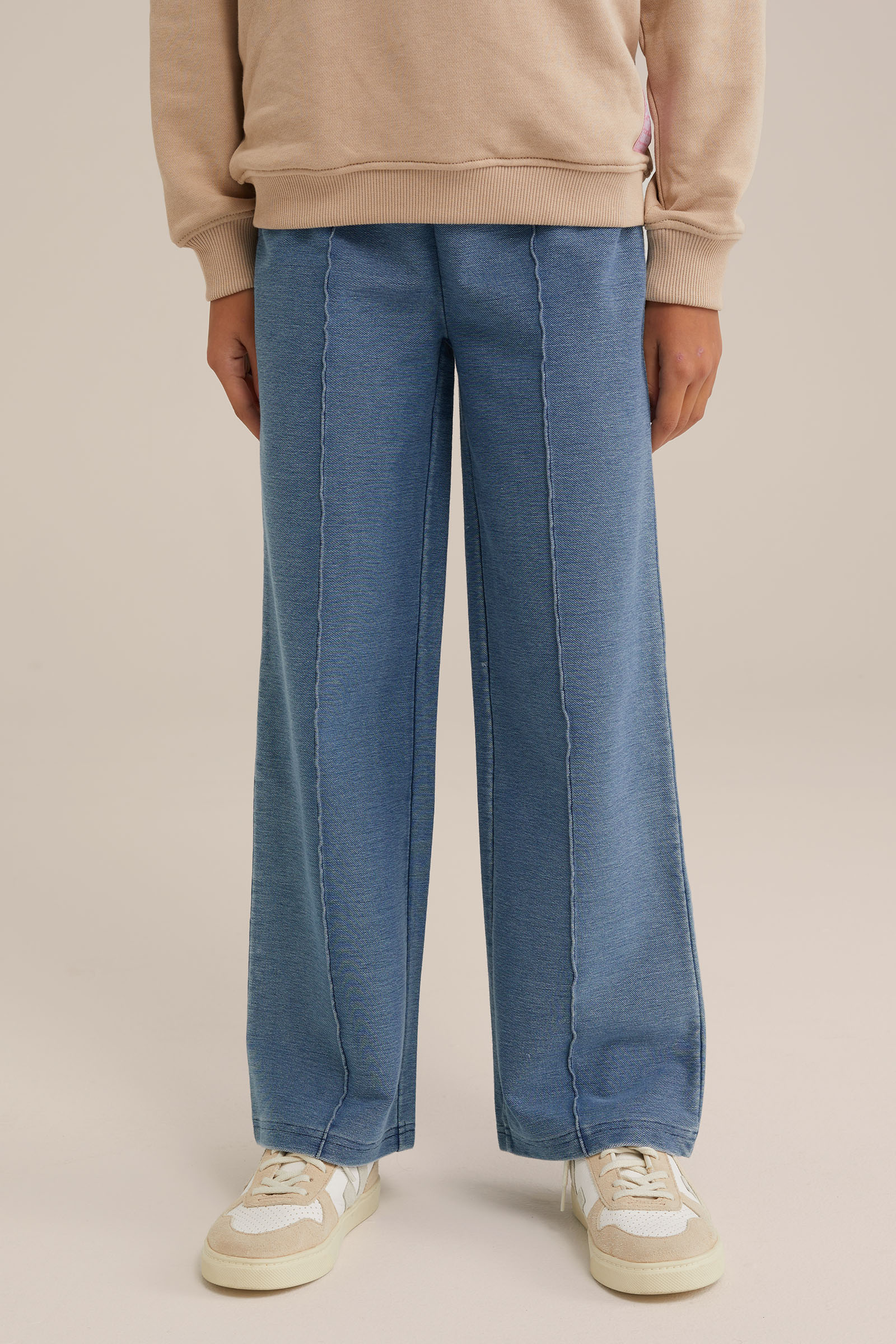 Meisjes broek met stretch WE Fashion Lichtblauw