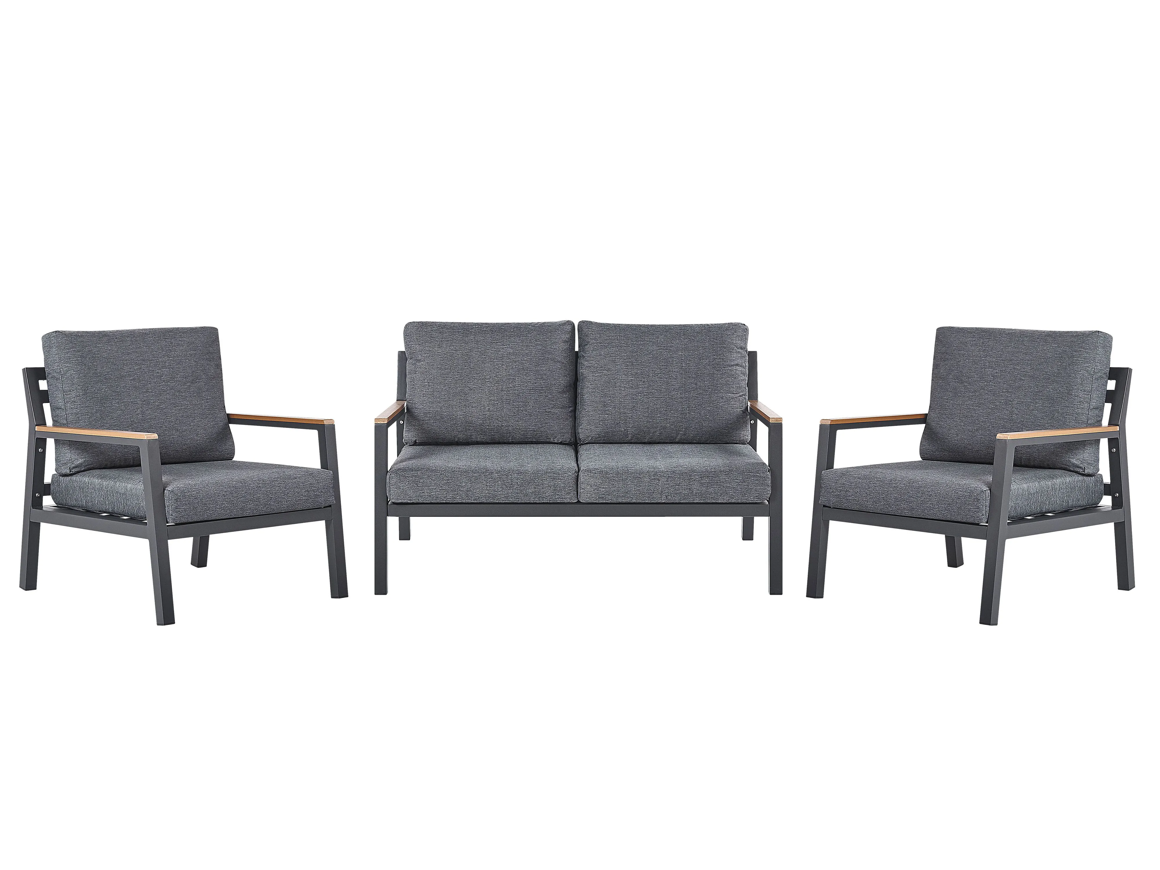 Loungeset met tafel 4-zits DELIA Metaal Grijs