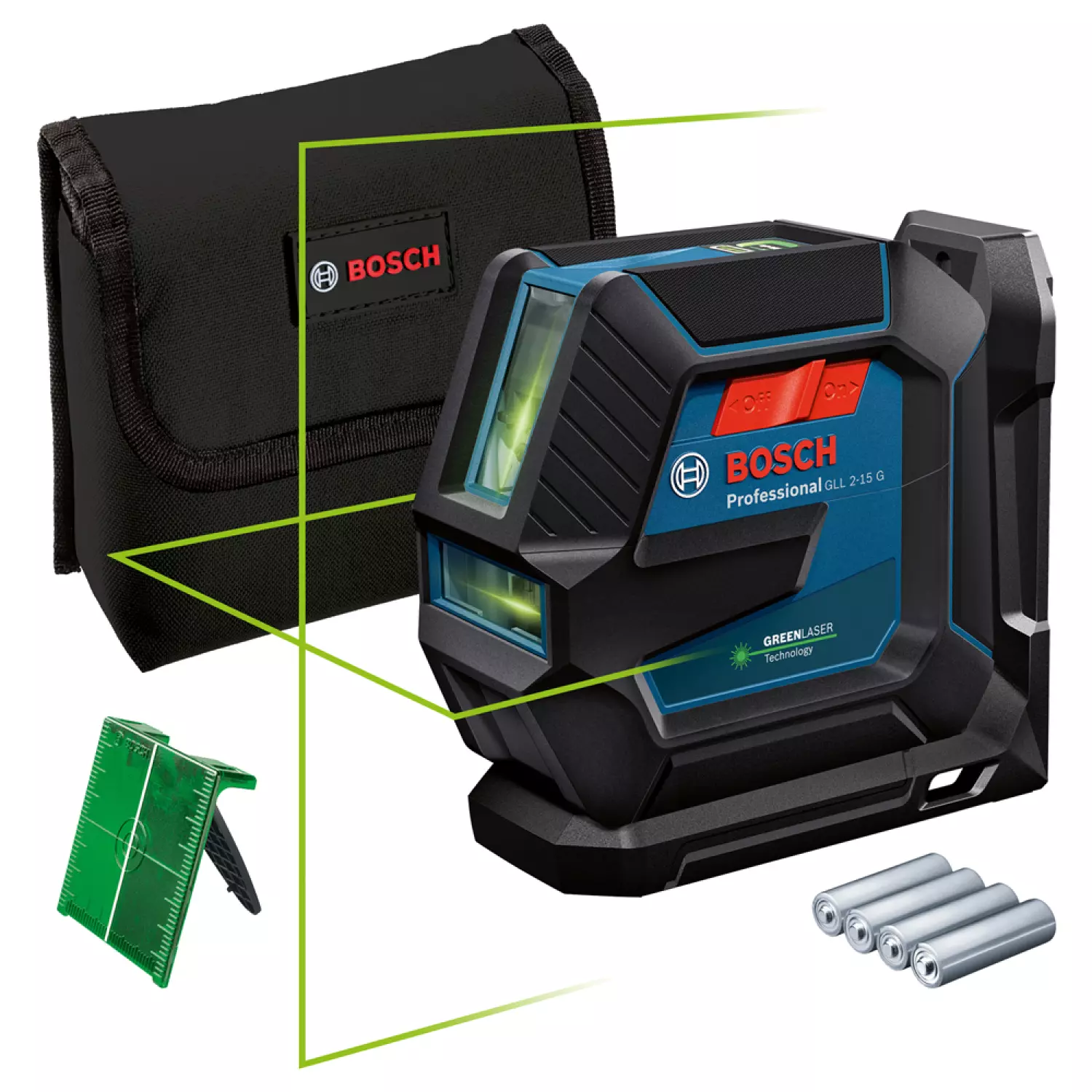 Bosch GLL 2-15 G Kruislijnlaser in opbergetui - 15m