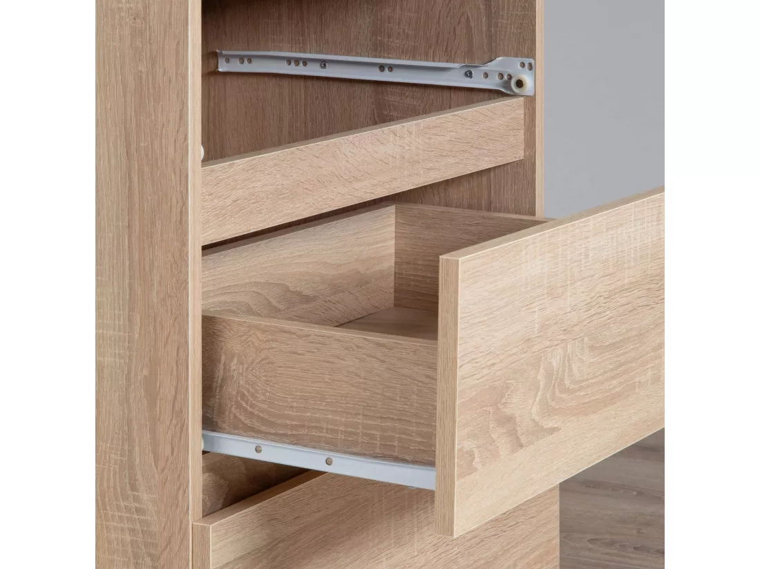 Commode AKORD K140 Chêne Sonoma 138 cm 8 tiroirs façade Chêne Sonoma 138x40x99 cm