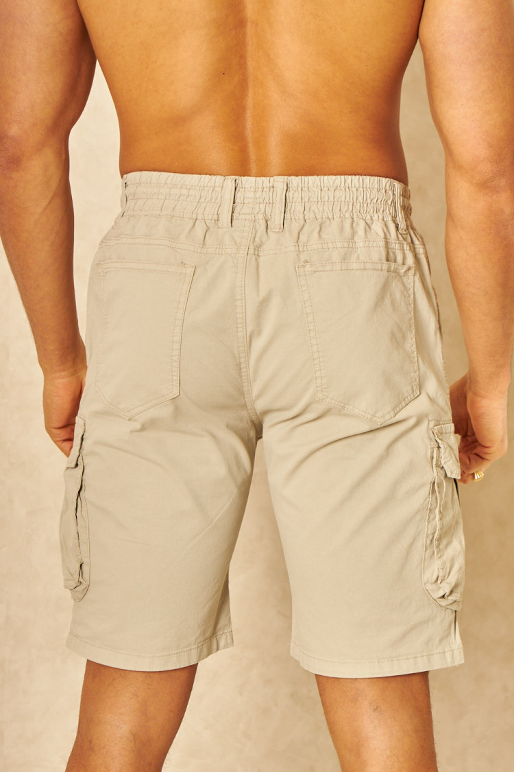 Short cargo en toile beige