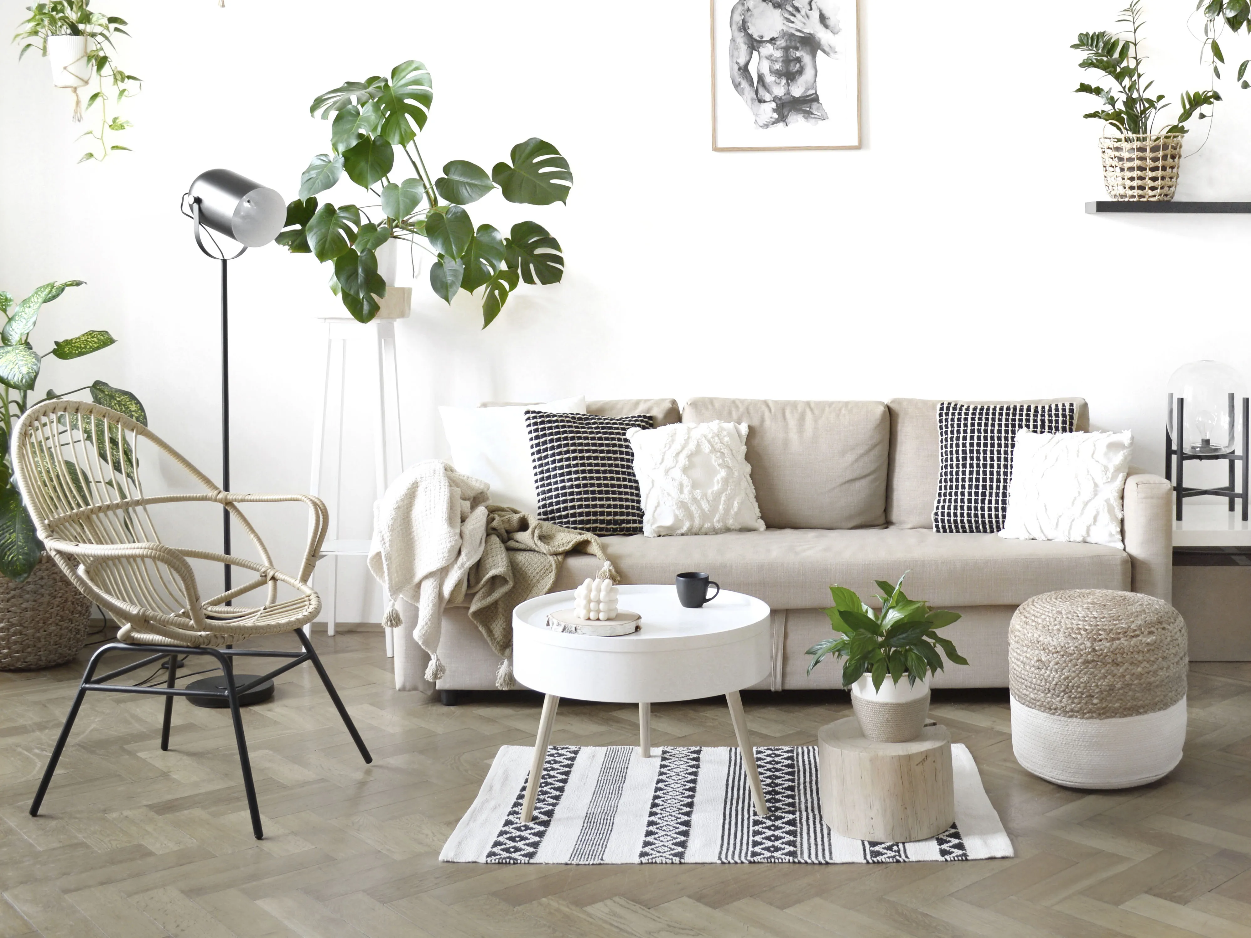 Set van 2 sierkussens YONCALI Katoen 45 x 45 cm Zwart geblokt patroon