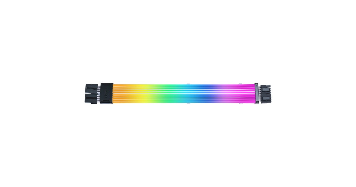 Lian LiStrimer Wireless PW8-1W - 2x6+2-pin RGB GPU verlengkabel  (0,34 meter, RGB leds)