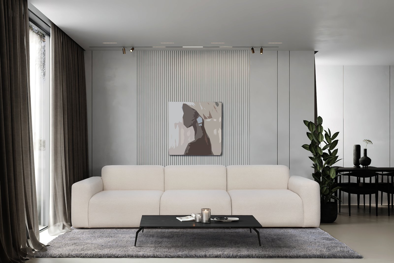 Cloud 3,5-seter Now or never 03 beige med sorte ben