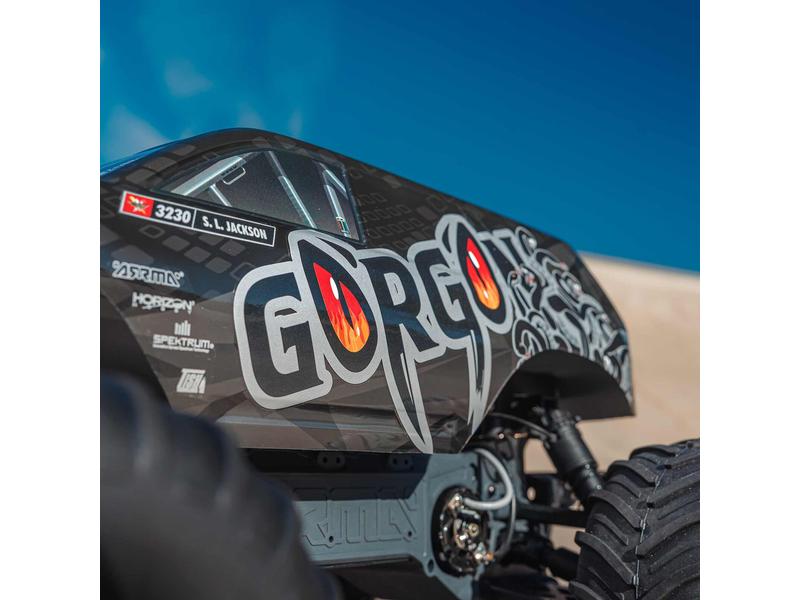 Arrma Monster Truck Gorgon MEGA 550 RWD Schwarz, Bausatz, 1 2WD Monstertruck mit Heckantrieb – Bausatz mit Elektronik & Akku