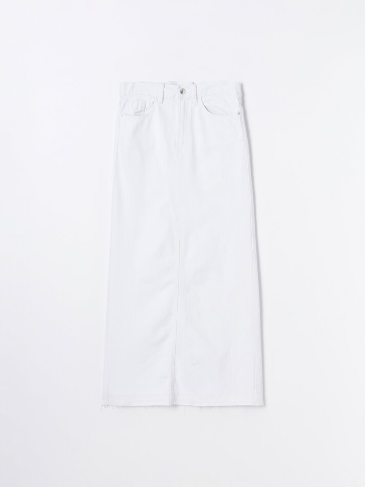 Saia jeans longa - Branca