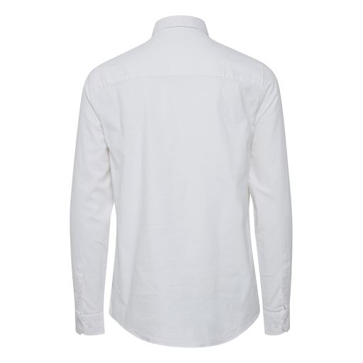 Solid Langærmet Skjorte, Hvid, XL