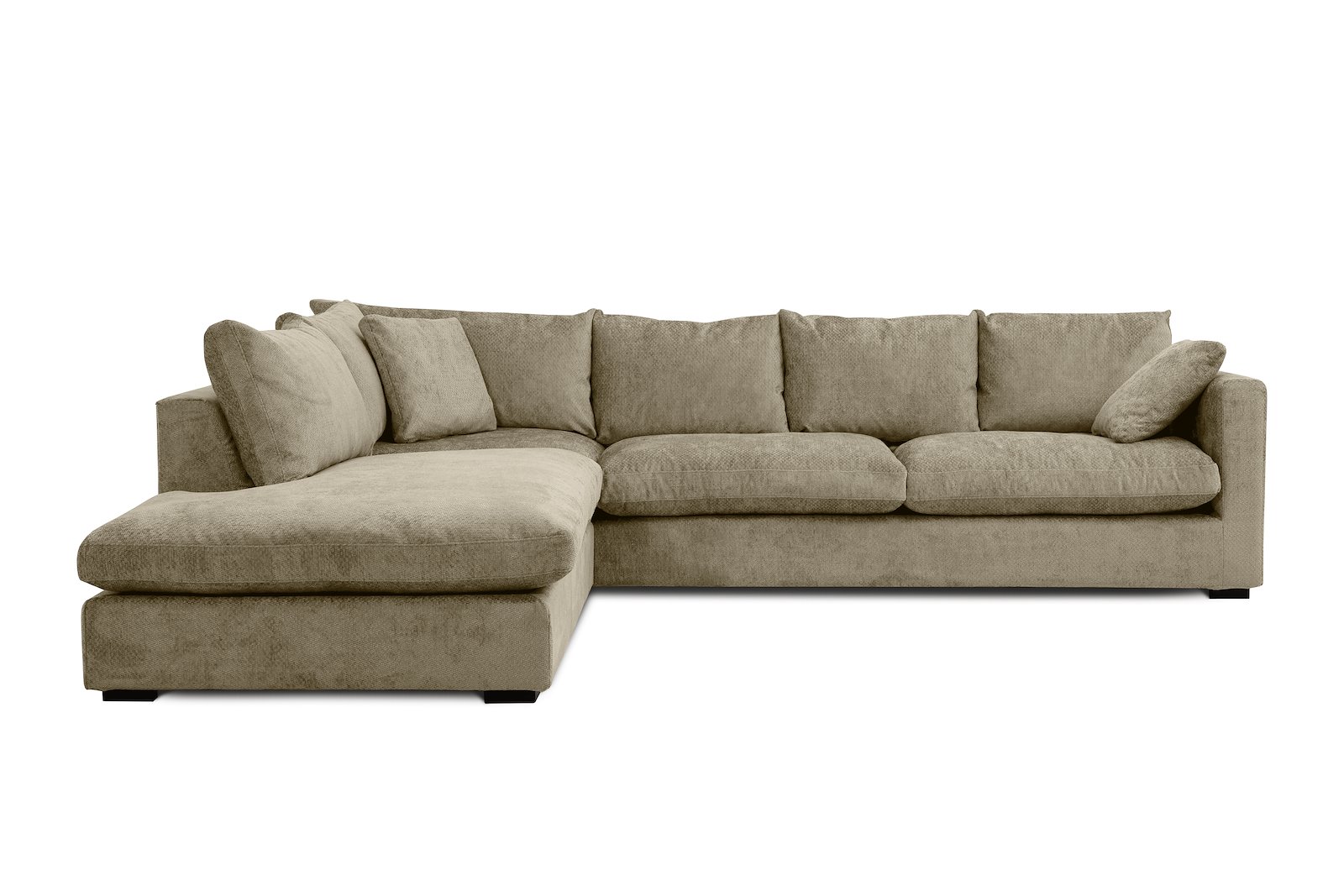 Milano hjørnesofa 2,5 seter med åpen ende venstre. Tekstil Movie 3/3 warm grey