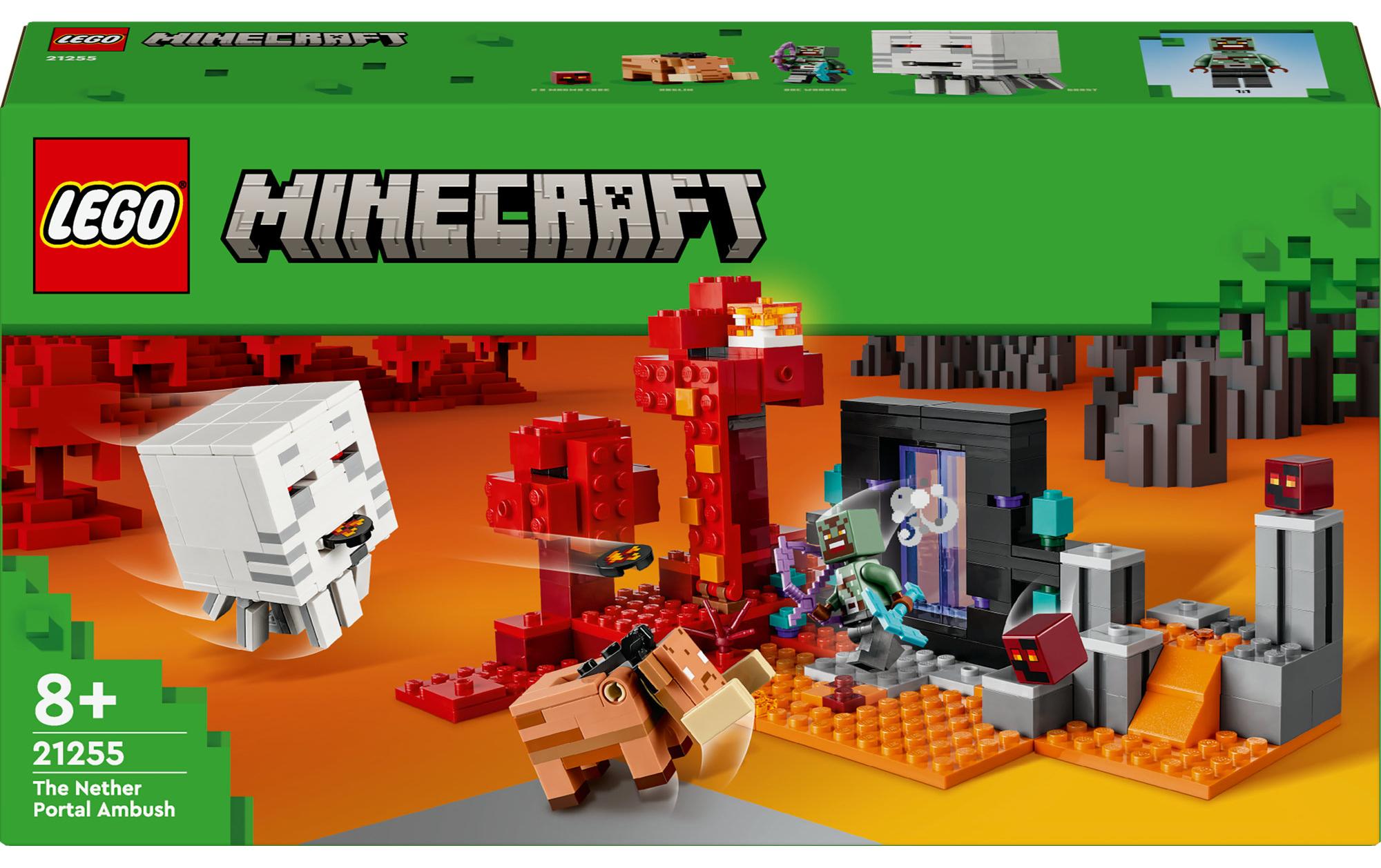 Minecraft Hinterhalt am Netherportal 21255Cooles Spielset für Gamer mit legendären Kreaturen für Rollenspiele und Duelle
