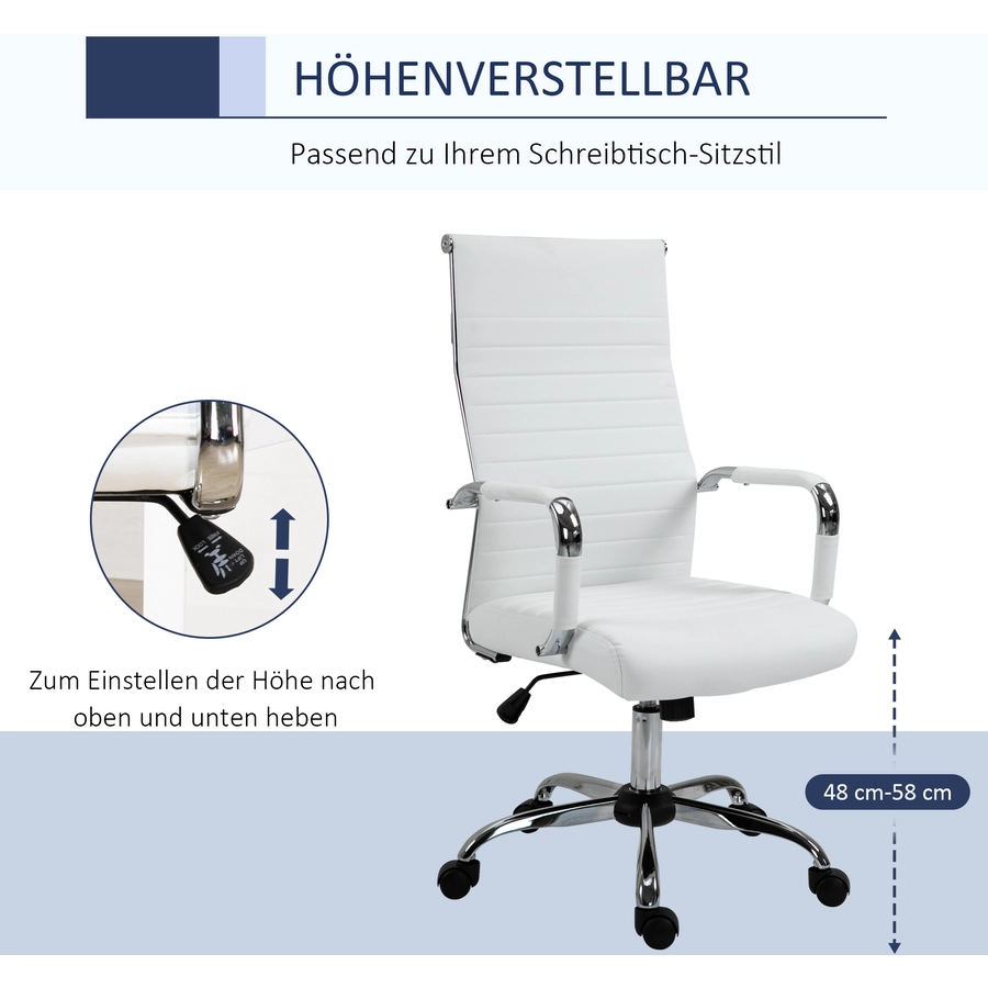 Vinsetto Bürostuhl mit Wippfunktion weiß