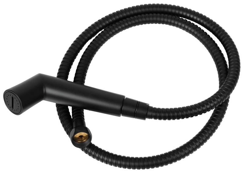 Duschset mit Absperrschieber - Schwarz matt