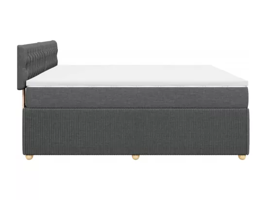 Sommier à lattes de lit avec matelas Gris foncé 180x200cm Tissu