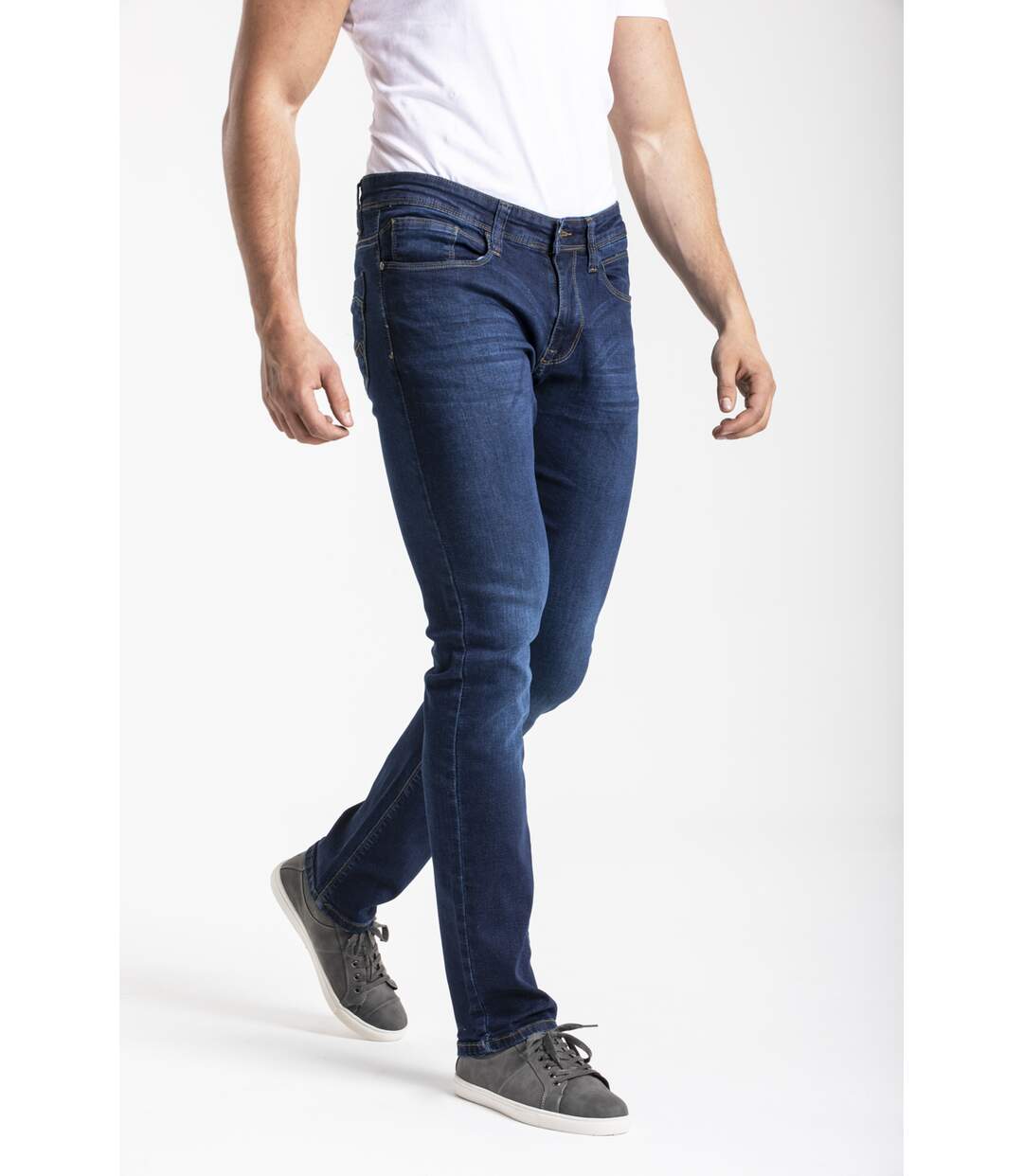 Jeans RL80 stretch Fibreflex® coupe droite ajustée brossé DENIM