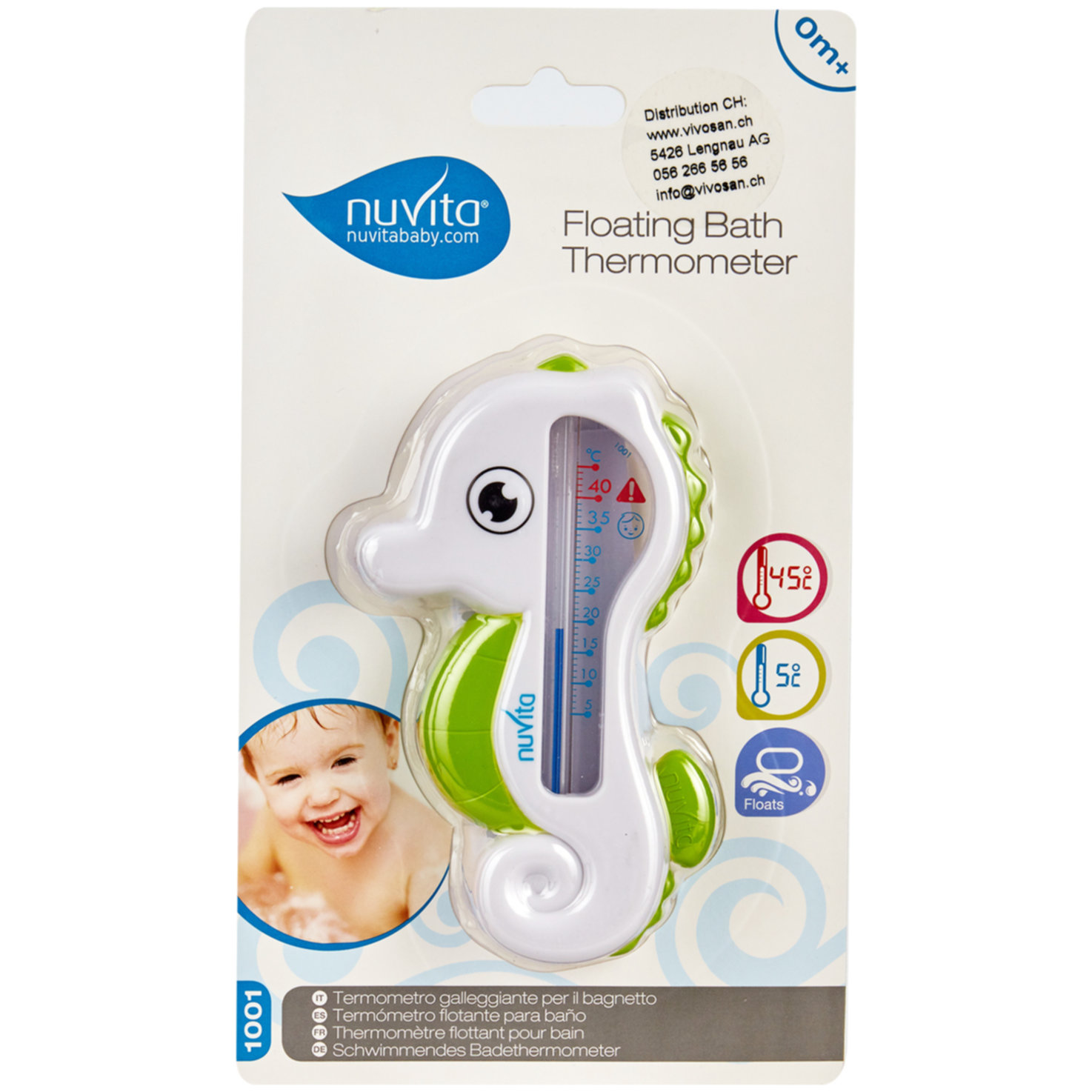Nuvita Badthermometer Seepferdchen grün 0+ Monate