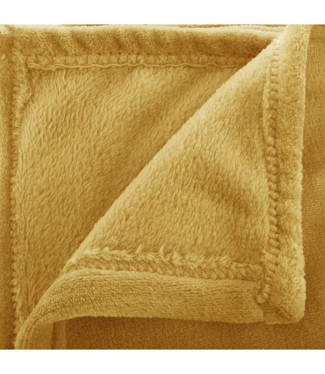Grand plaid en Flanelle uni - 180x130 cm - Jaune Ocre