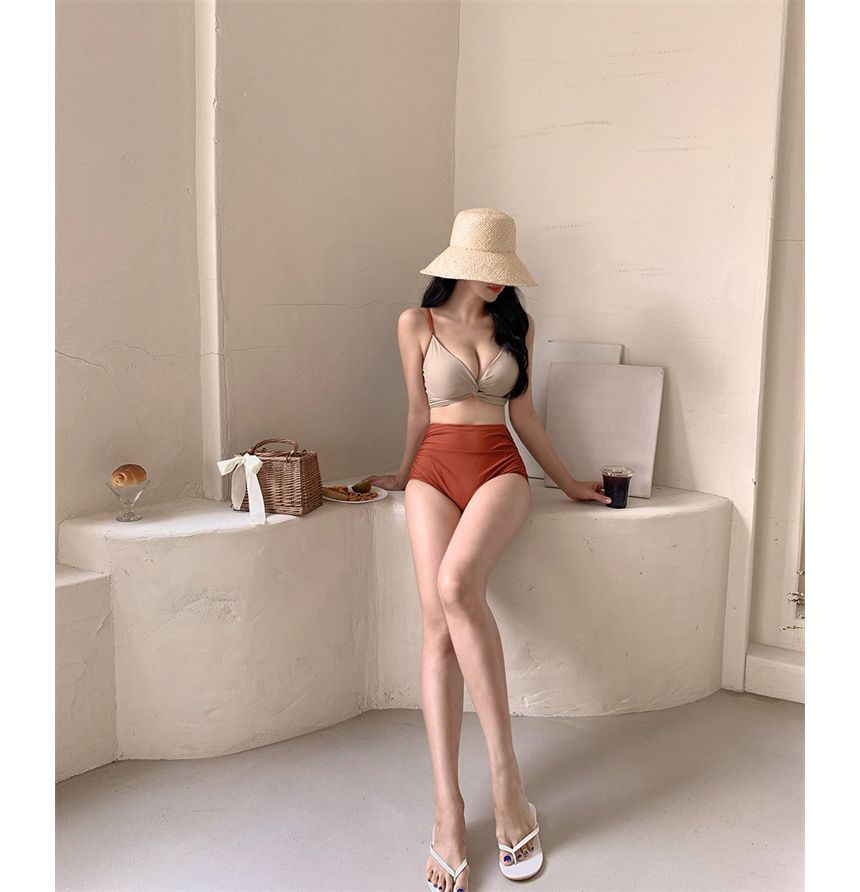 MALILA - Set: Effen bikinitop + broekje met hoge taille