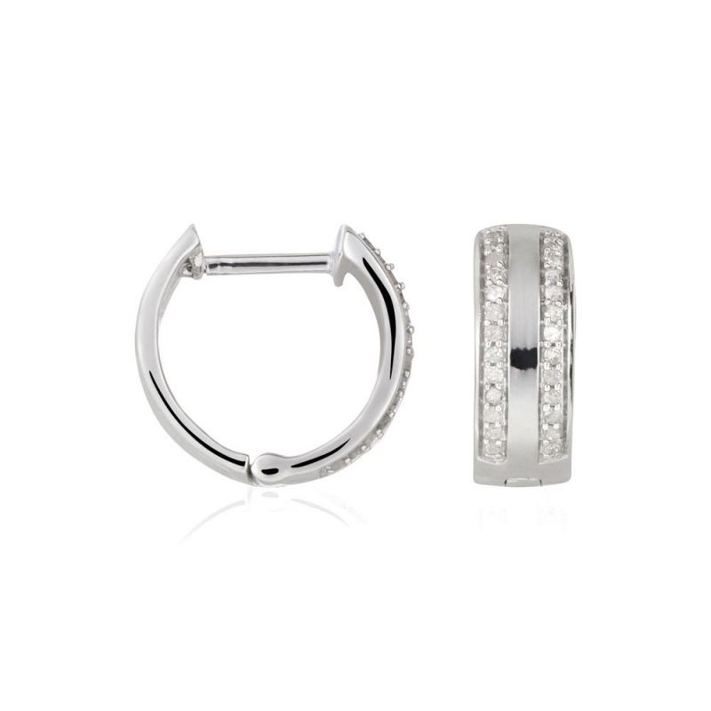 Boucles d'oreilles Or Blanc et Diamant
