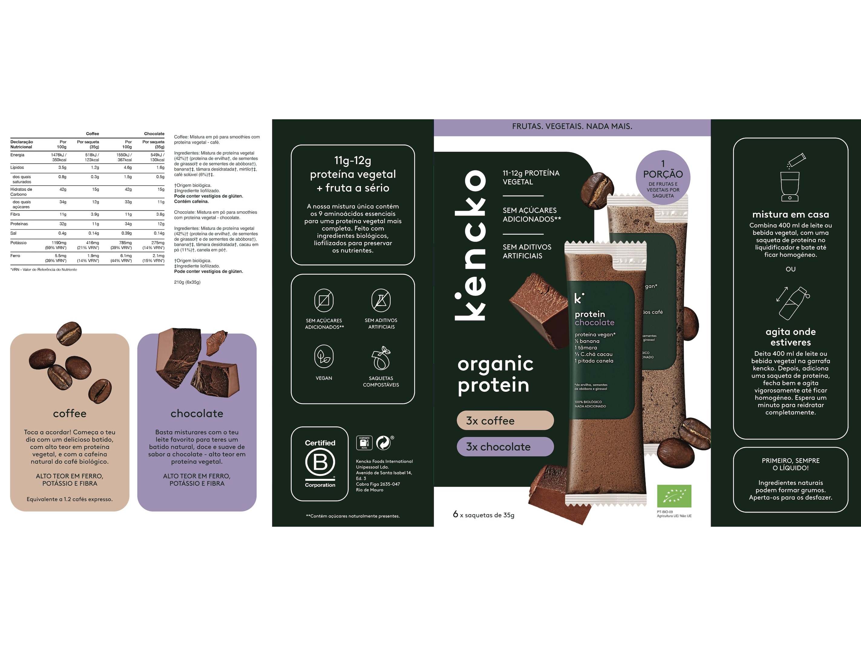 BATIDO KENCKO PROTEINA VEGAN CHOC-CAFE 6X35G