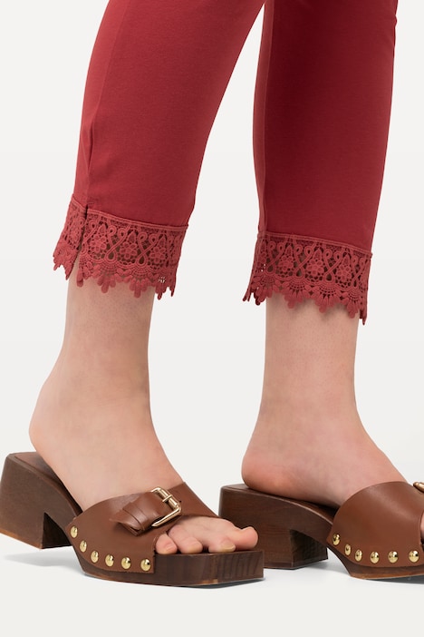 7/8-Leggings, Saumspitze, Biobaumwolle