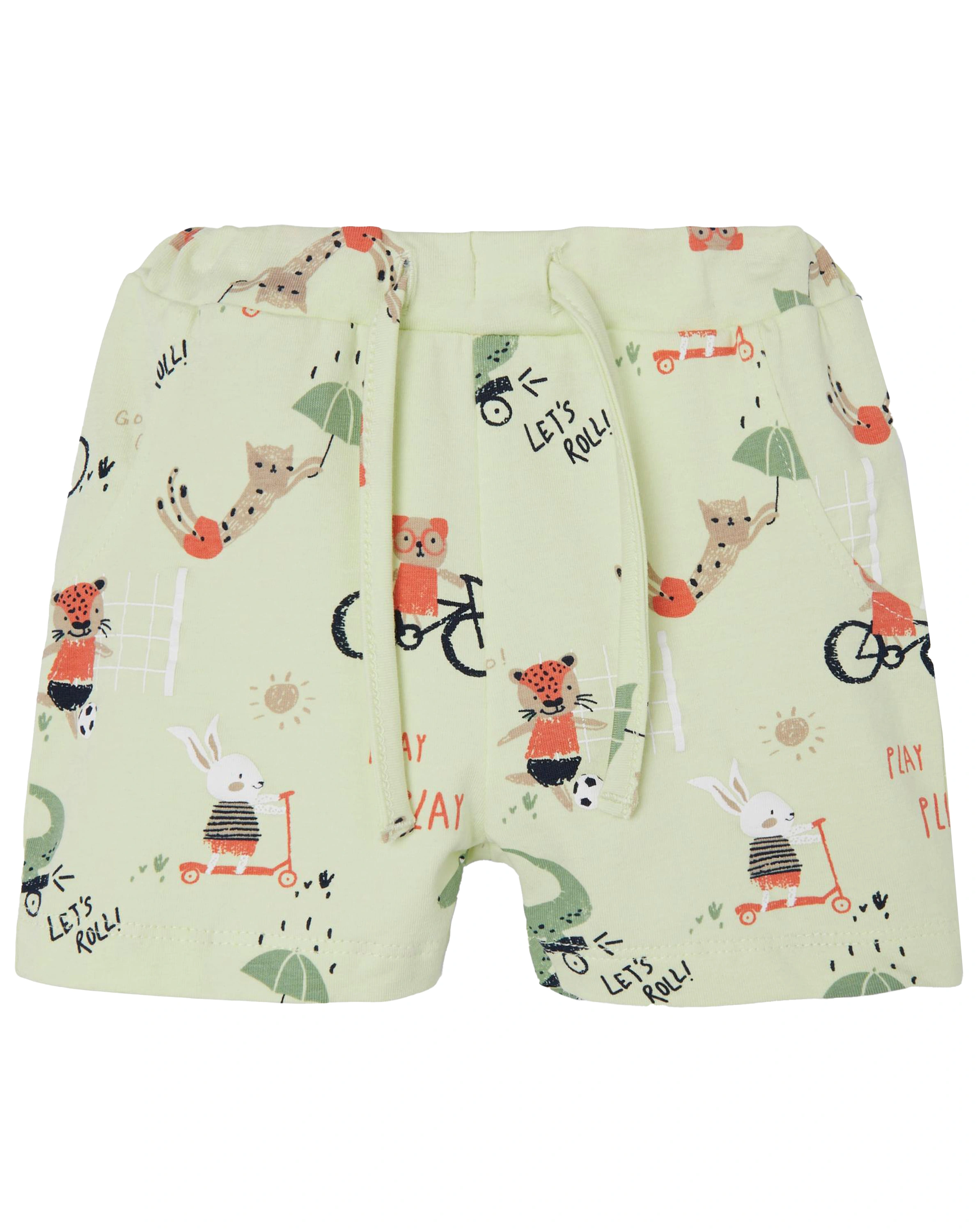 Shorts NBMFORIS - LET'S ROLL in lime cream