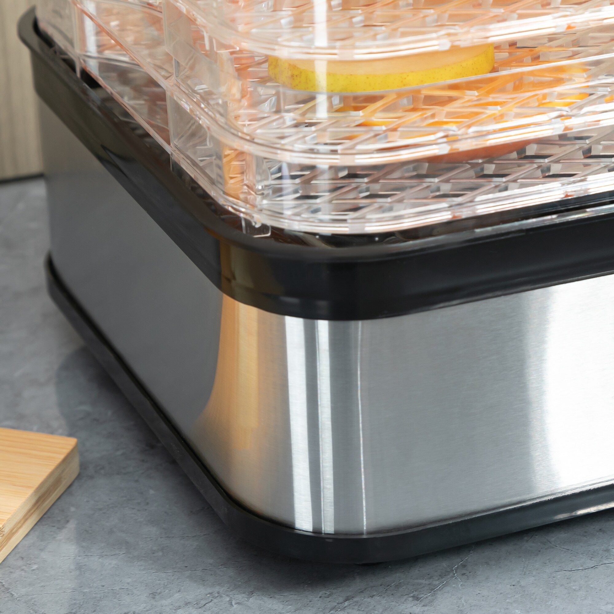 HOMCOM Dörrgerät mit Temperaturregler silber 32L x 25B x 29H cm