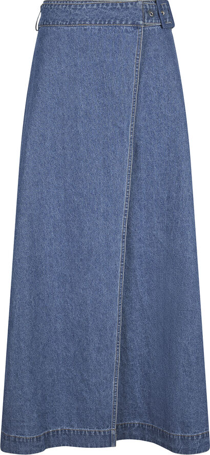 Neo Noir Nina Wrap Denim Skirt Blue