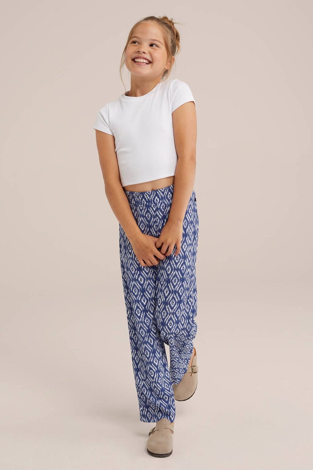 WE Fashion gestreepte straight fit broek