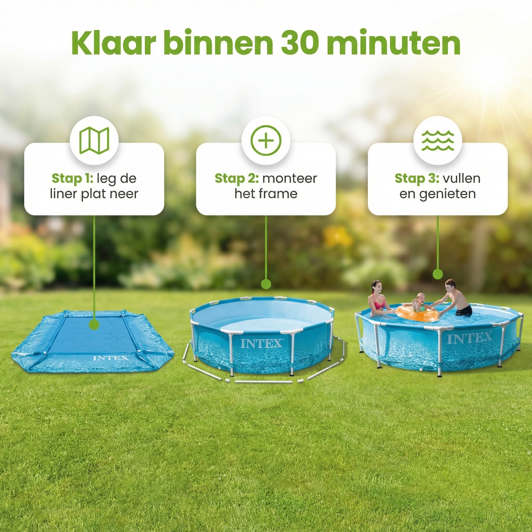 Intex metal frame 305x76cm zwembad – 3-delig
