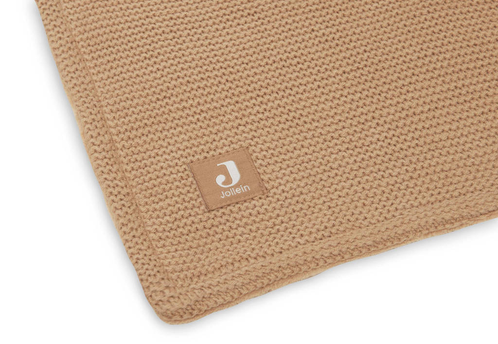 baby ledikantdeken 100x150cm Basic Knit Biscuit/Fleece