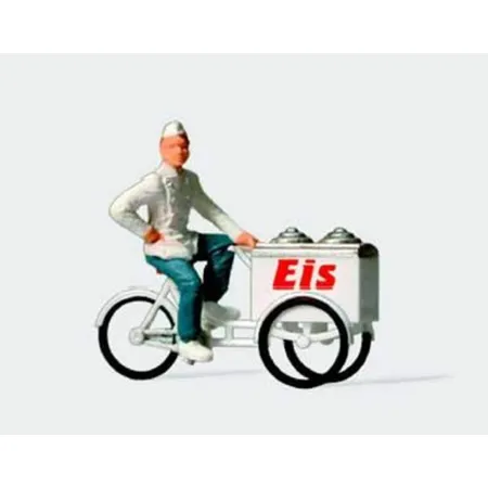 Preiser 28075 - Eisverkäufer mit Fahrradwagen, Spur H0
