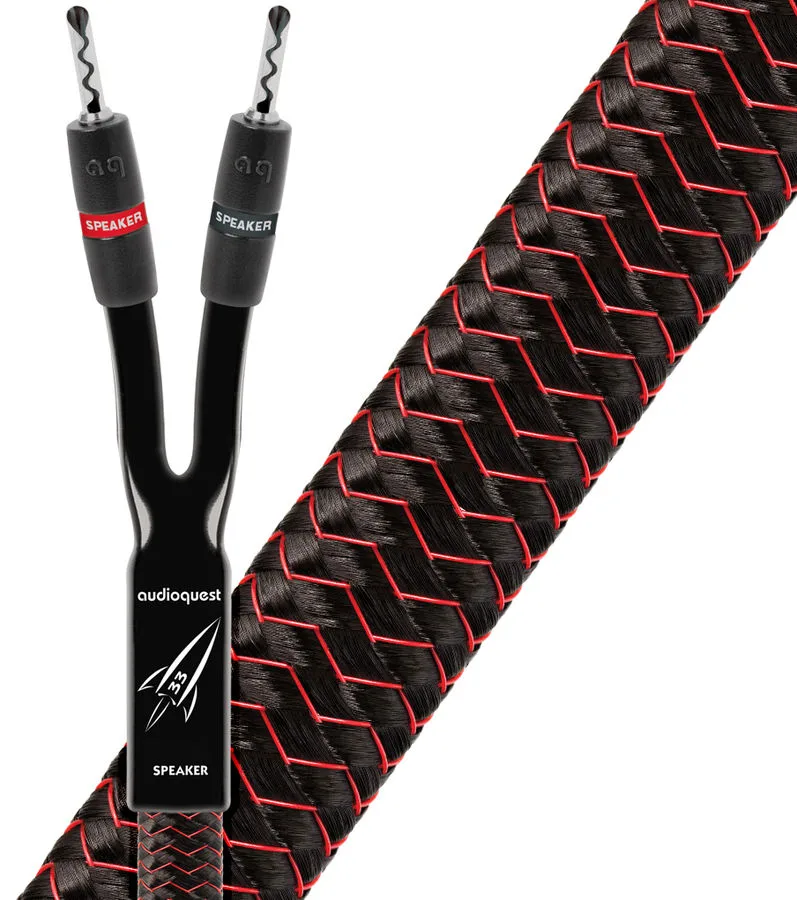 Audioquest Rocket 33 avec bananes SureGrip (2x1,5 m) Câbles d'enceintes prémontés